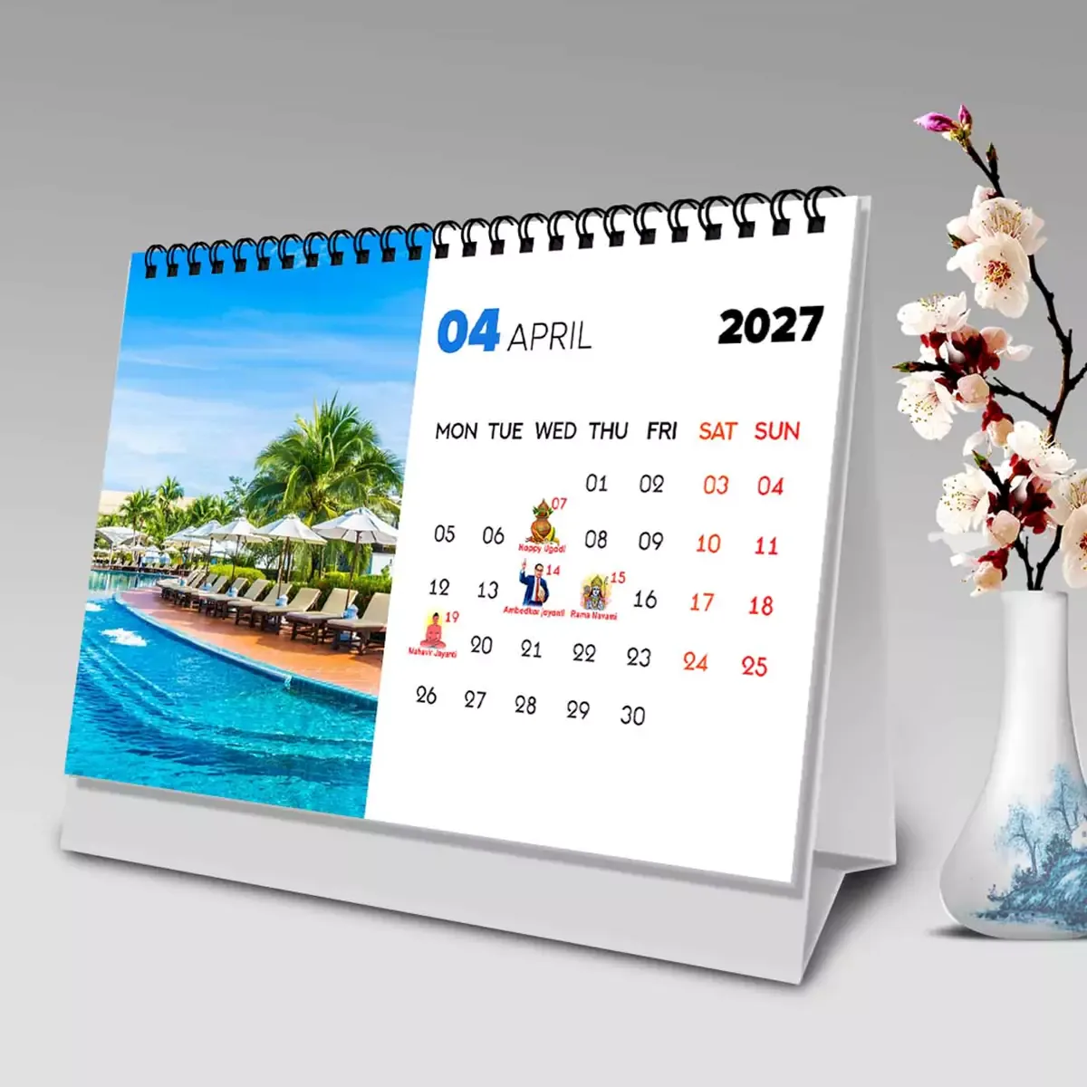 8.5 x 6 Corporate Table Calendar